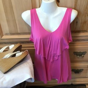 Fuchsia pink tank with decorative front